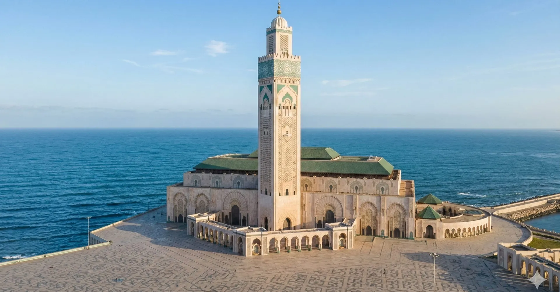 Mosquée Hassan II à Casablanca en bord d'océan